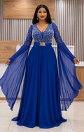 Royal Blue Crystal Elegance Evening Gown